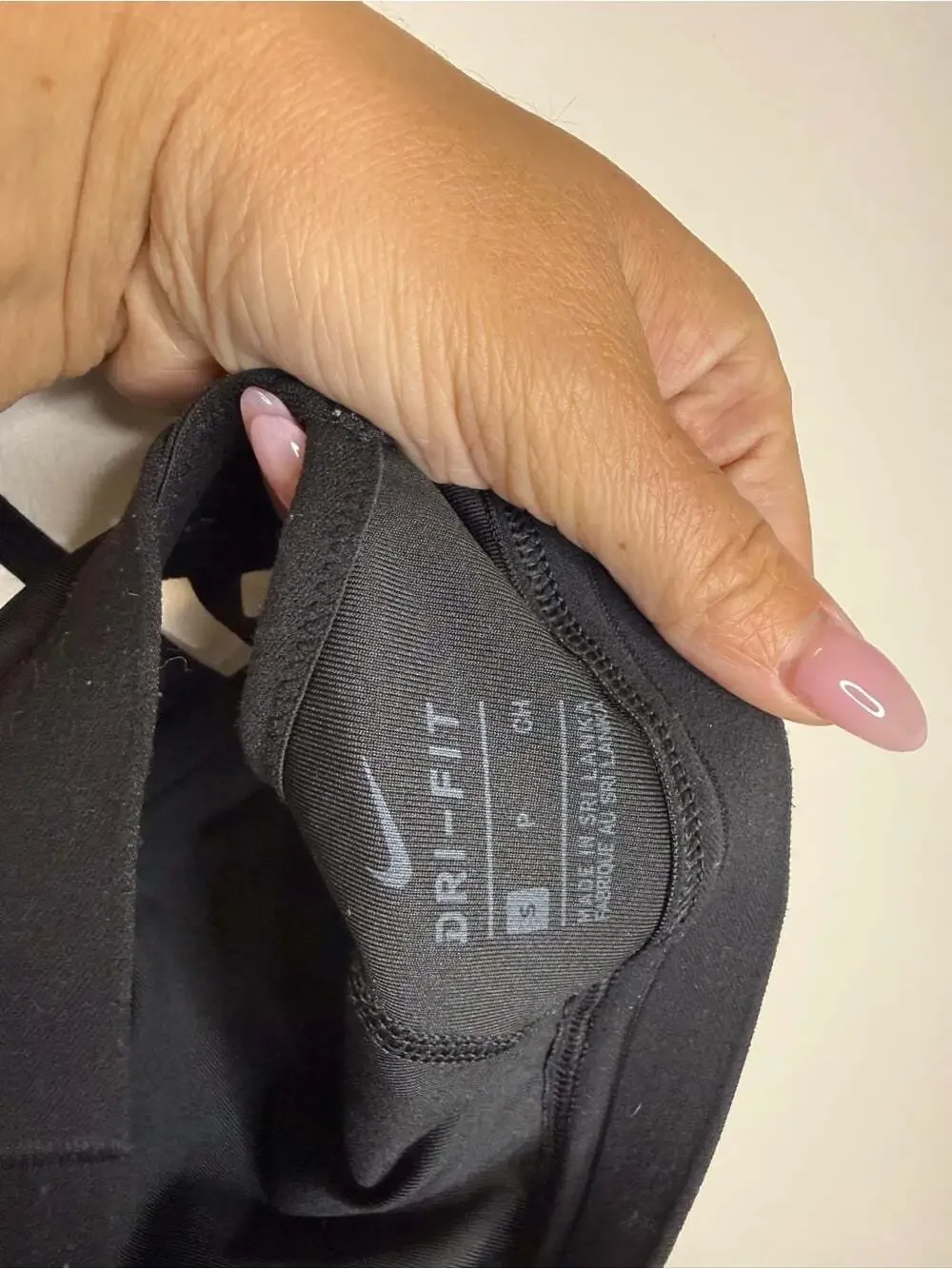 Nike Black Strappy Crossback Sports Bra with White Swoosh